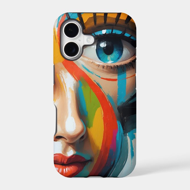 Abstract Colourful Painted Face (Back)