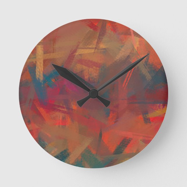 Abstract Colourful Painting #2 Round Clock (Front)