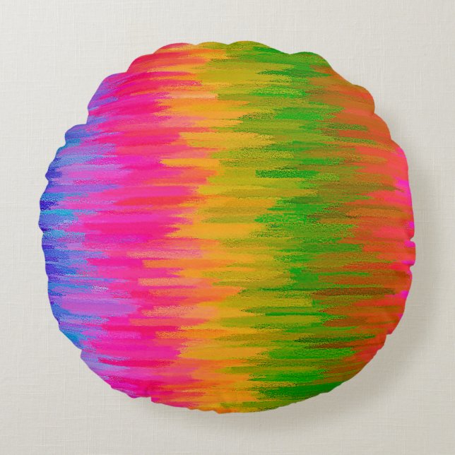 Abstract Colourful Painting #36 Round Cushion (Front)