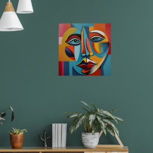 Abstract Colourful Painting of a Face Poster