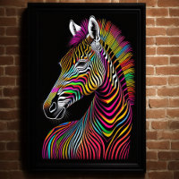 Abstract Colourful Painting of a Zebra 2:3