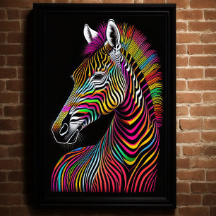 Abstract Colourful Painting of a Zebra 2:3 Poster