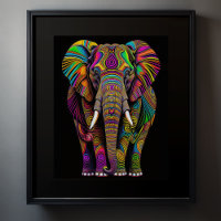 Abstract Colourful Painting of an Elephant 5:4