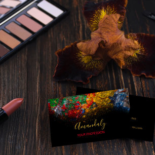 Abstract Colourful Palette Makeup Artist Rainbow Business Card