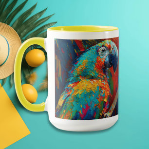 Abstract Colourful Parrot Mug