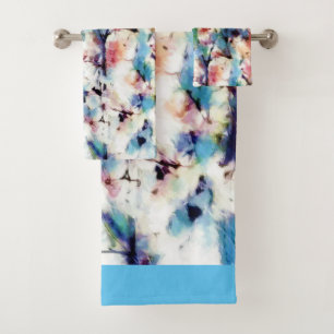 Abstract, colourful pattern, bright, elegant bath towel set