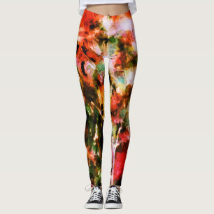 Abstract, colourful pattern, bright, elegant leggi leggings