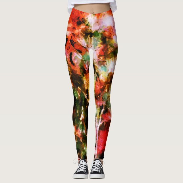 Abstract, colourful pattern, bright, elegant leggi leggings (Front)