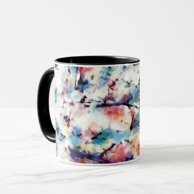 Abstract, colourful pattern, bright, elegant mug (Front Left)