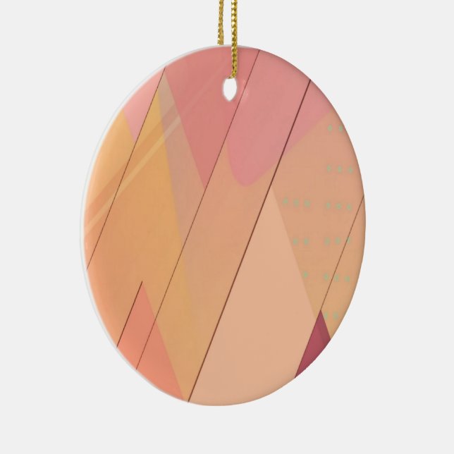 Abstract colourful pattern ceramic tree decoration (Right)