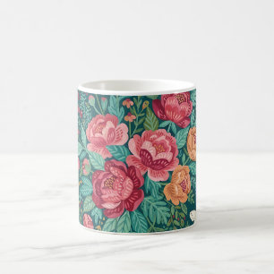 Abstract Colourful Peonies Garden Coffee Mug
