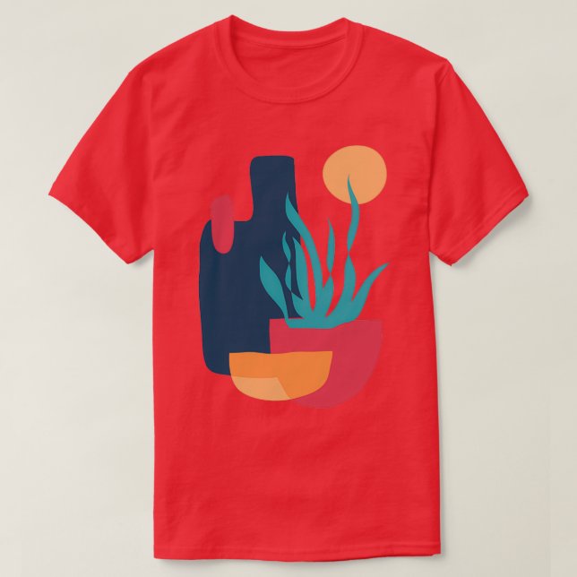 Abstract Colourful Plant T-Shirt (Design Front)