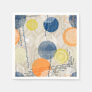 Abstract colourful polka dot napkin