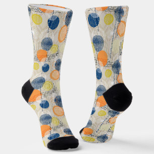 Abstract colourful polka dot socks