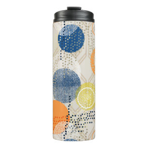Abstract colourful polka dot thermal tumbler
