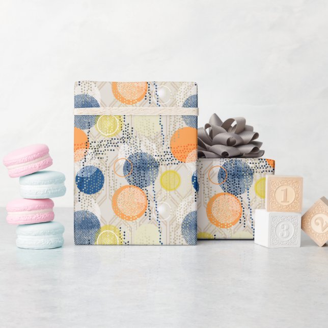 Abstract colourful polka dot wrapping paper (Baby Shower)