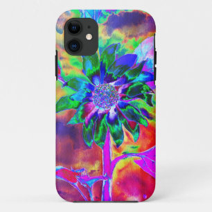  Abstract colourful  psychedelic chakra sunflower  iPhone 11 Case