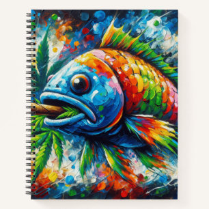 Abstract colourful rainbow fish Spiral Notebook