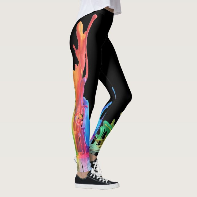 Abstract Colourful Rainbow Lava Lamp  Leggings (Right)