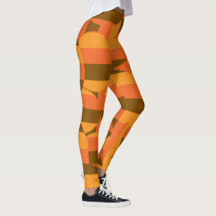 abstract colourful retro circles pattern leggings