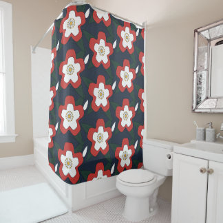 Abstract Colourful Retro Floral Japanese Mandala Shower Curtain