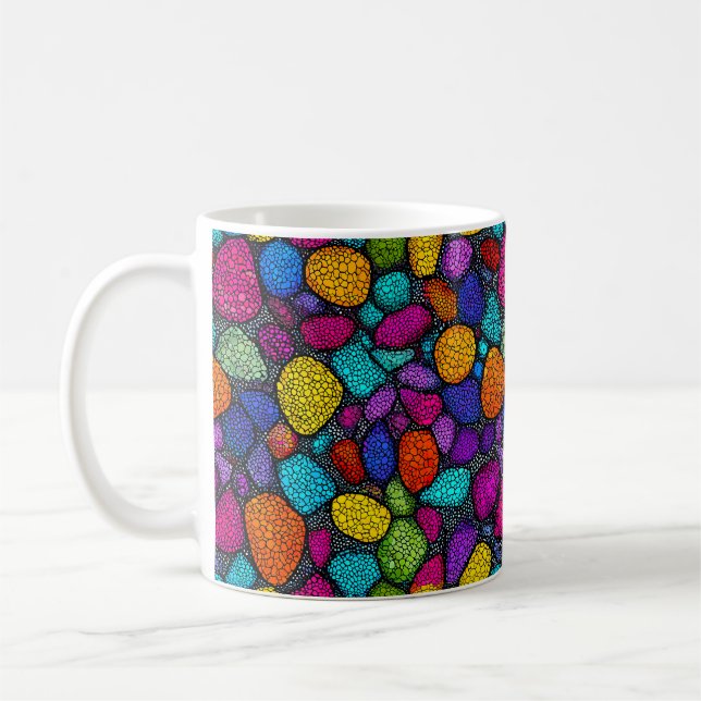 Abstract colourful rocks coffee mug (Left)