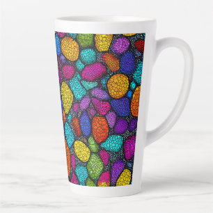 Abstract colourful rocks latte mug