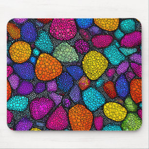 Abstract colourful rocks mouse mat