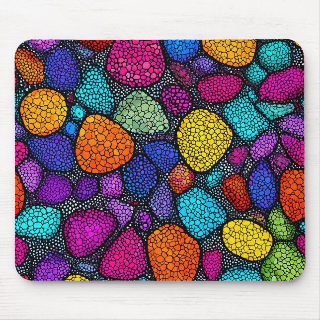 Abstract colourful rocks mouse mat (Front)