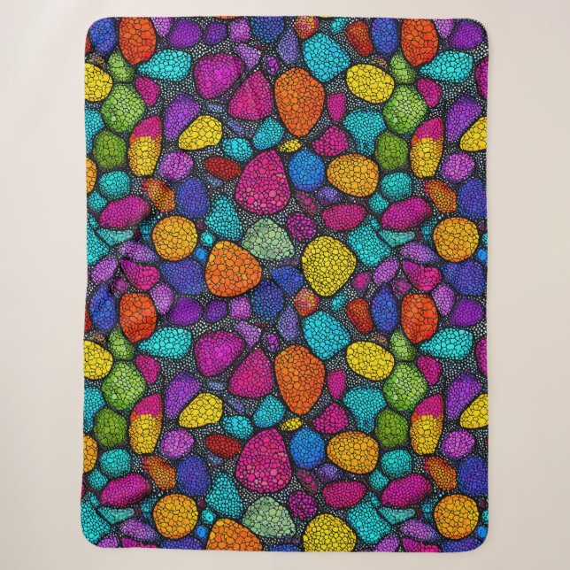 Abstract colourful rocks sherpa blanket (Front)