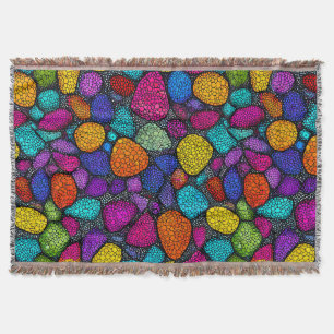 Abstract colourful rocks throw blanket