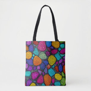 Abstract colourful rocks tote bag