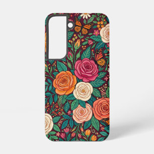 Abstract Colourful Roses Butterflies Samsung Cases