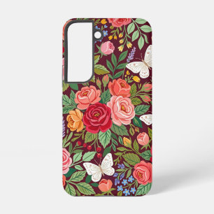 Abstract Colourful Roses Butterflies Samsung Cases