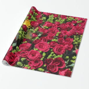 Abstract Colourful Roses Garden Elegant Floral Wrapping Paper