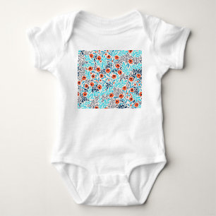 Abstract Colourful Roses: Vintage Floral Baby Bodysuit