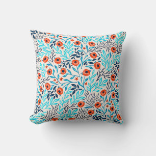 Abstract Colourful Roses: Vintage Floral Cushion