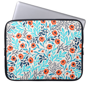 Abstract Colourful Roses: Vintage Floral Laptop Sleeve