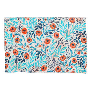 Abstract Colourful Roses: Vintage Floral Pillowcase