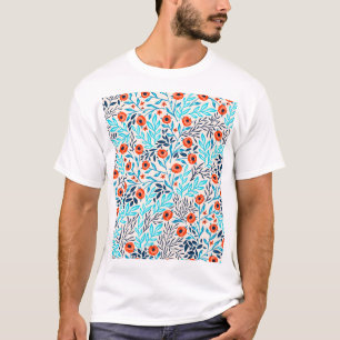 Abstract Colourful Roses: Vintage Floral T-Shirt