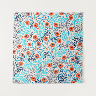 Abstract Colourful Roses: Vintage Floral Tapestry