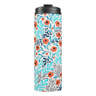 Abstract Colourful Roses: Vintage Floral Thermal Tumbler