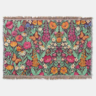Abstract Colourful Scandi Wildflower Blankets