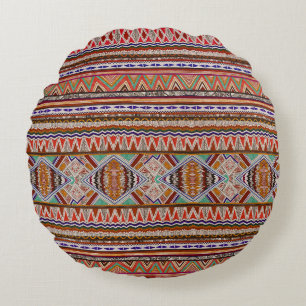 Abstract Colourful: Seamless Pattern Background. Round Cushion