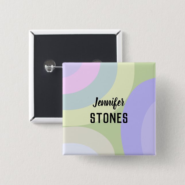 Abstract colourful shapes 15 cm square badge (Front & Back)