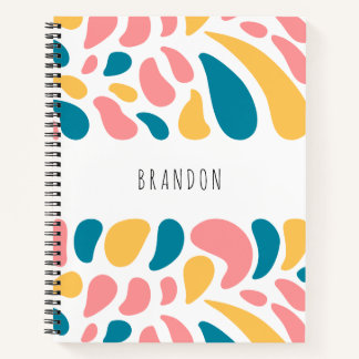 Abstract Colourful Shapes Custom Spiral Notebook