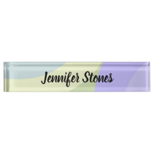 Abstract colourful shapes nameplate