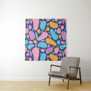 Abstract colourful shapes pattern tapestry