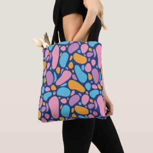 Abstract colourful shapes pattern tote bag