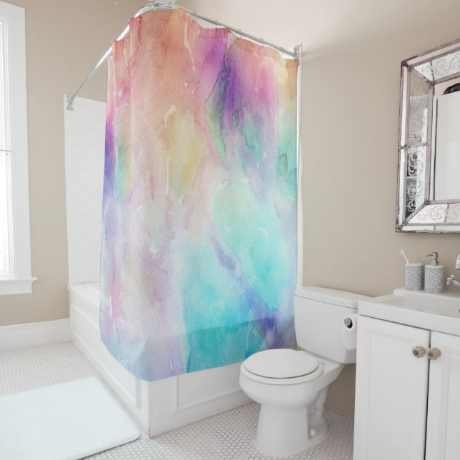 Abstract Colourful Space Nebula Shower Curtain (In Situ)